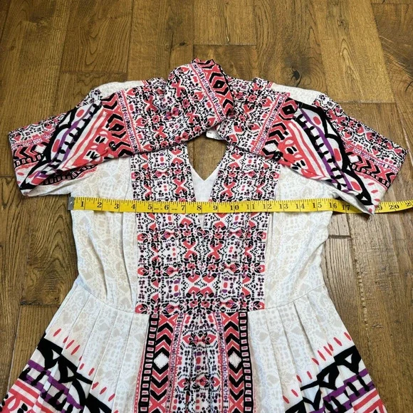 NWT Free People Tegan Border Print Bell Long Sleeve Tunic Mini Dress Sz 0 - Picture 4 of 6